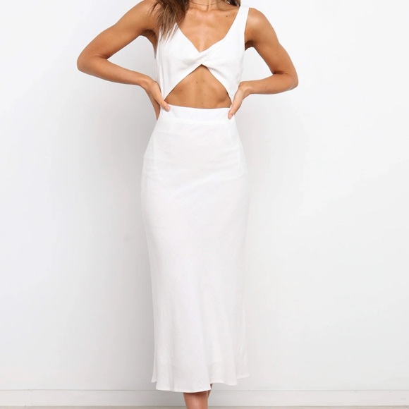 Petal & Pup White Twist Front Cutout Apollo Maxi Dress - Picture 2 of 8
